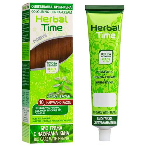 Herbal Time Henna para Pelo Natural Colorante en Crema | Cubre Canas | Tinte Coloración Temporal | Sin Amónico