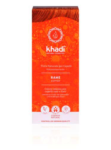 khadi COPPER tinte vegetal, coloración para el cabello de un radiante dorado cobrizo a un ardiente rojo cobrizo