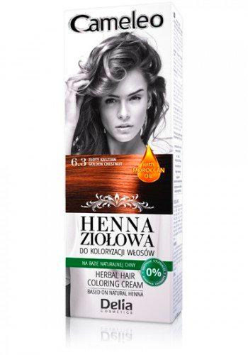 Cameleo Herbal Henna Colouring Cream GOLDEN CHESTNUT 75g Natural Henna extract with Moroccan Oil