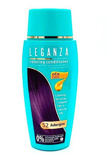 Leganza, 7 aceites naturales, bálsamo para el pelo de color berenjena 52