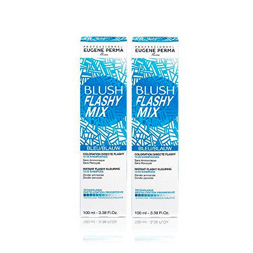 Eugene Perma profesional Blush Flashy Mix Coloración directa Flashy/pastel azul sin ammoniaque/peróxido se Estompe en 12 A 20 shampoing -  - Juego de 2