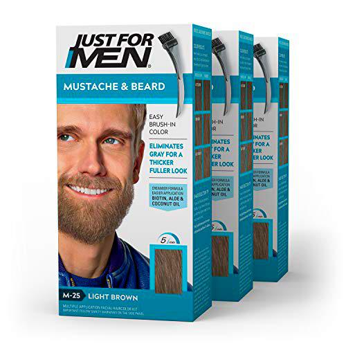 Just For Men - Coloración de barba y bigote para cabello gris con cepillo incluido
