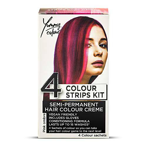 Stargazer Yummy Colour - Juego de tiras semipermanentes para teñir el cabello, color rosa