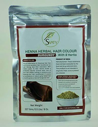 SVATV Henna Hair Color BURDEOS con 9 Hierbas II Cabello Mehndi