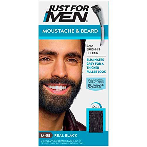 Just For Men - Tinte para bigote y barba, M55 Real Black