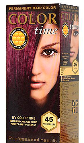 Color time, tinte permanente para el cabello de color guinda 45