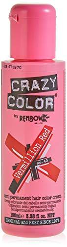 Renbow Crazy Color Color de cabello Crema Coloración Semi-permanente 40 Vermillion Rojo