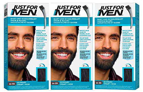 JUST FOR Men - Gel para barba y bigote, color negro (28,4 g cada uno)
