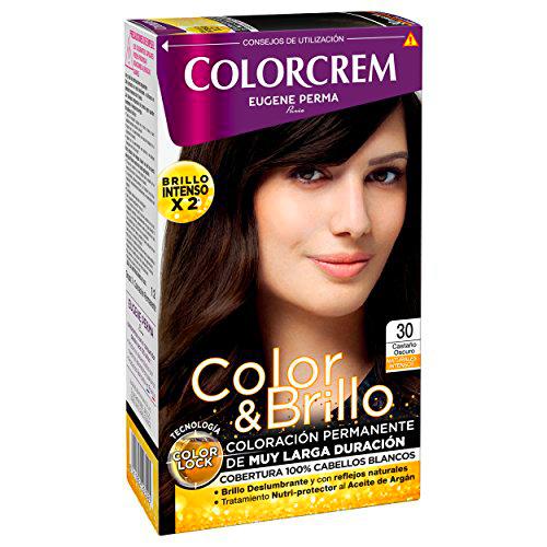 Colorcrem Color &amp; Brillo - Tinte Permanente Mujer - Tono 30 Castaño Oscuro