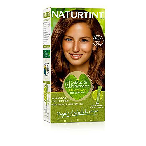 Naturtint Biobased | Coloración sin amoniaco | 6.35 Castaño Canela Intenso | 100% cobertura de canas | Ingredientes vegetales | Color natural y duradero | 170 ml