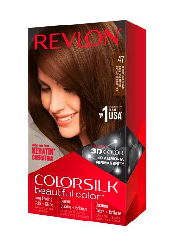 REVLON COLORSILK PERMANENT HAIR COLOUR MEDIUM RICH BROWN 47