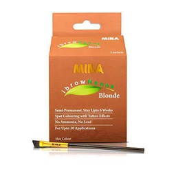 MINA ibrow Henna Semi Permanent Tint Kit Regular Pack with Brush For Professional Tinting &amp; Coloring