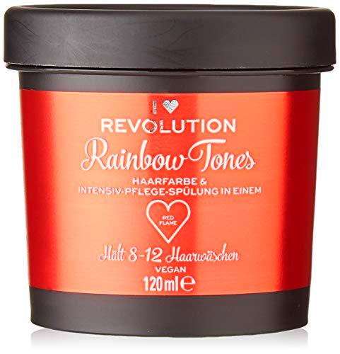 I Heart Revolution Rainbow Tones Red Flame – Tinte para el cabello semi permanente y acondicionador en uno – lavable con 8-12 lavados – vegano