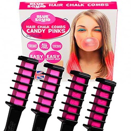 Tiza para el cabello para niñas - 4 unidades, color rosa