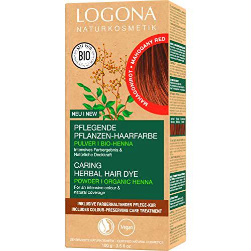 Colorante vegetal Caoba Logona ( mahogany red ) 100 g + 15 ml