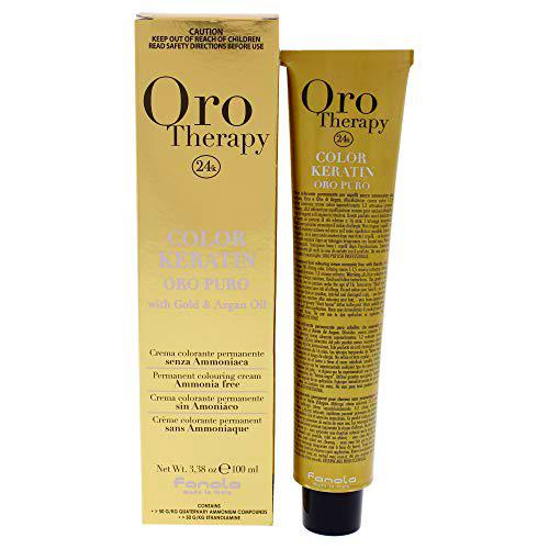 Fanola - Oro Therapy Color Keratin Puro, crema colorante permanente 100mL 6.5 Dunkelblond Mahagoni