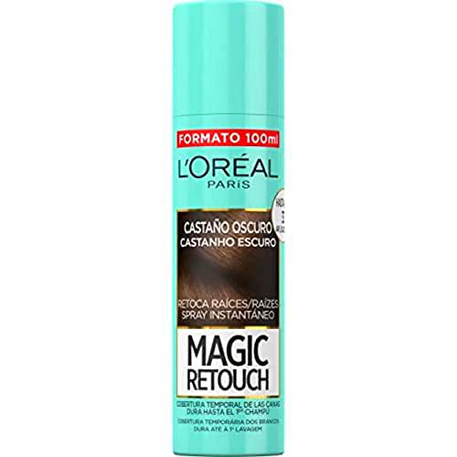 L'Oréal Paris Magic Retouch Spray Retoca Raíces, castaño oscuro, 100 ml