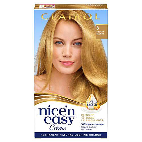 Clairol Nice'n Easy Crème, tinte permanente para el cabello con infusión de aceite de aspecto natural