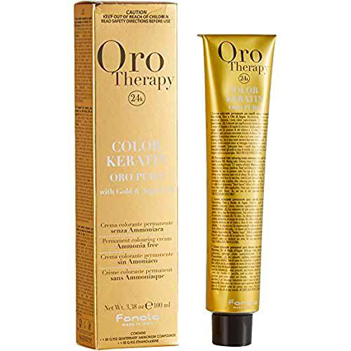Fanola - Oro Therapy Color Keratin Puro, crema colorante permanente 100mL plateado