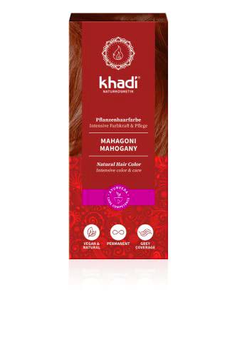 khadi MAHAGONI tinte vegetal, rojo aterciopelado con matices terracota a un rojo castaño oscuro y profundo