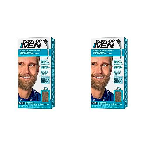 Just for men M25 - Colorante para bigote y barba, color castaño claro