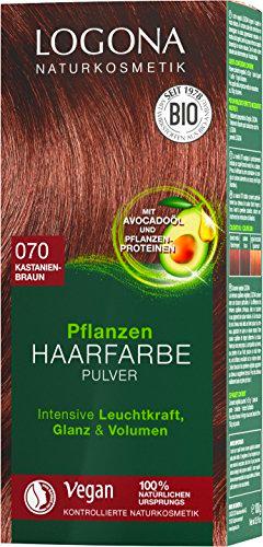 LOGONA Naturkosmetik - Tinte para el cabello en polvo 070 castaño