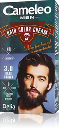 Cameleo Men - Permanent Hair Dye | Dark Brown Color for Hair Beard &amp; Mustache | Natural Color Effect in 5 Minutes | Cover Gray Hair | Ammonia FREE | 30ml