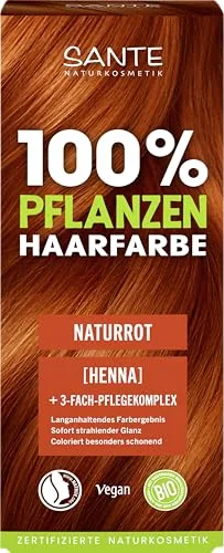SANTE Naturkosmetik Tinte para el pelo de plantas, color rojo natural