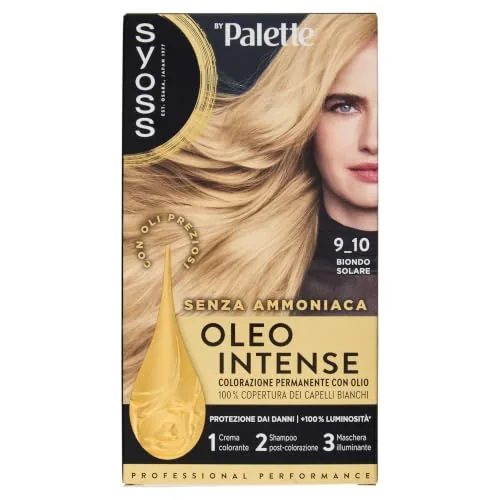 Syoss Oleo Intense by Palette - Coloración permanente profesional para cabello blanco 9-10 rubio sol