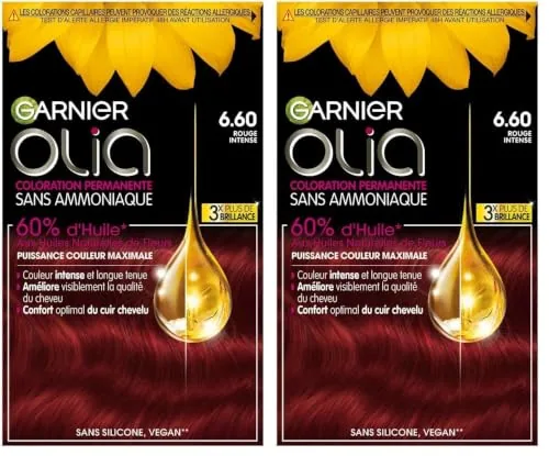 Garnier - Olia Vivids - Coloration Permanente Intense à l’Huile Sans Ammoniaque Rouge