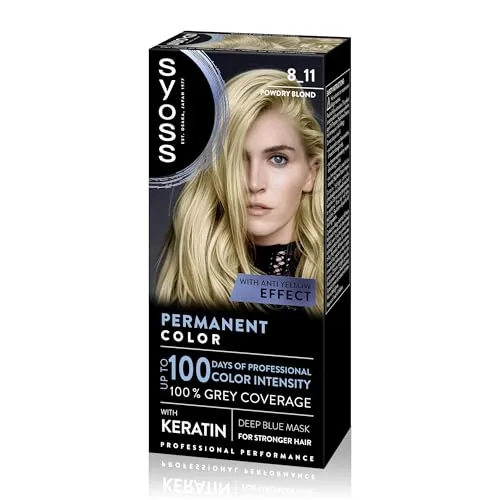 Syoss Permanent Color Tono 8-11 Rubio Claro, Tinte para Pelo Mujer