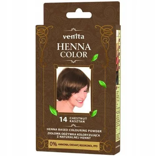 Venita Tinte para el cabello Henna Color, 14 castañas