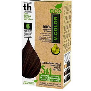 Thader Th Pharma ECO V-Color Kit de Coloración Capilar Permanente sin amoniaco 100% cobertura de canas, 120 ml (No