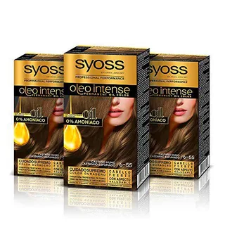 Syoss Oleo Intense - Tinte 6-55 Castaño Humo - Coloración permanente Sin Amoníaco
