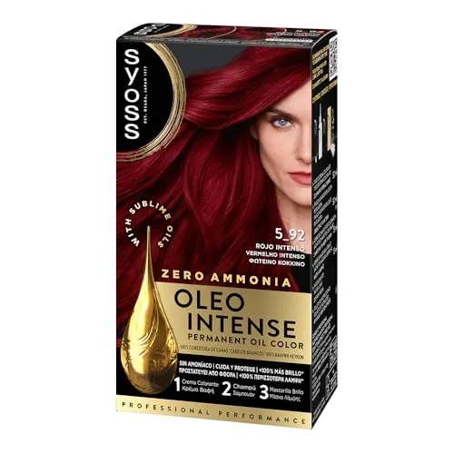 Syoss Oleo Intense Tono 5.92 Rojo Intenso, Tinte para Pelo Mujer