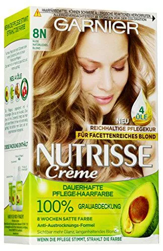 Crema de coloración Garnier Nutrisse Nude, rubio natural 8N
