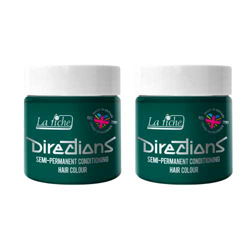 2 x La Riche Directions Semi-Permanent Hair Color Bote de 100 ml (Alpine Green)