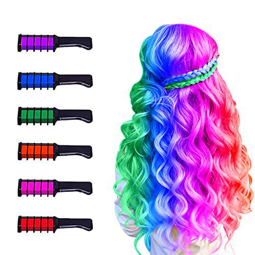 6 colores Hair Chalk Peines de Tiza de Colores para el Pelo