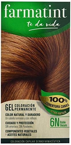 Farmatint Tinte permanente 6N Rubio Oscuroy, Cabello natural y color duradero