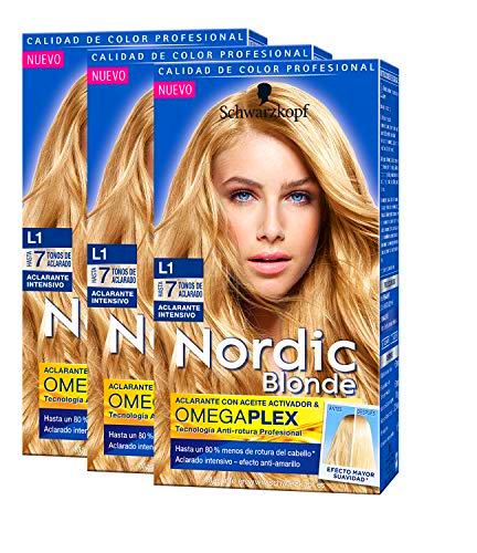 Schwarzkopf Nordic Blonde Coloración - L1 Aclarante Intensivo (Pack de 3)