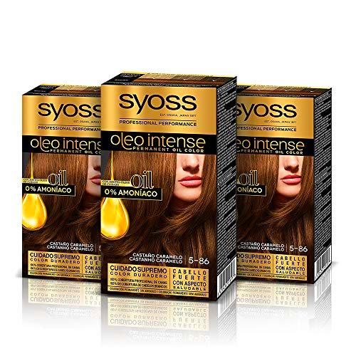Syoss Oleo Intense Syoss Oleo Intense - Coloración Permanente Tono 5-86 Castaño Caramelo (Pack De 3) 3 Unidades 50 ml