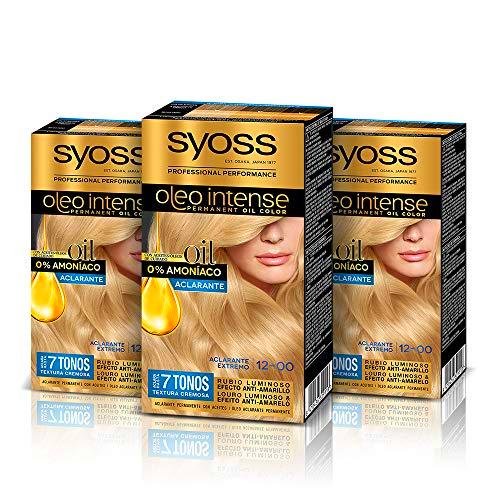 Syoss Oleo Intense - Coloración Permanente Tono 12-00 Aclarante Extremo (Pack De 3) 50 ml