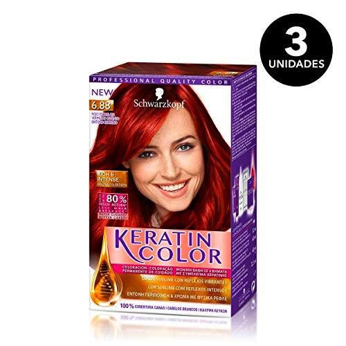Keratin-Coloración permanente para el cabello, tono 6.1 (pack de 3)