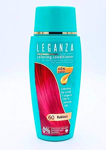 Leganza, 7 aceites naturales, bálsamo para el pelo de color rojo rubi 60