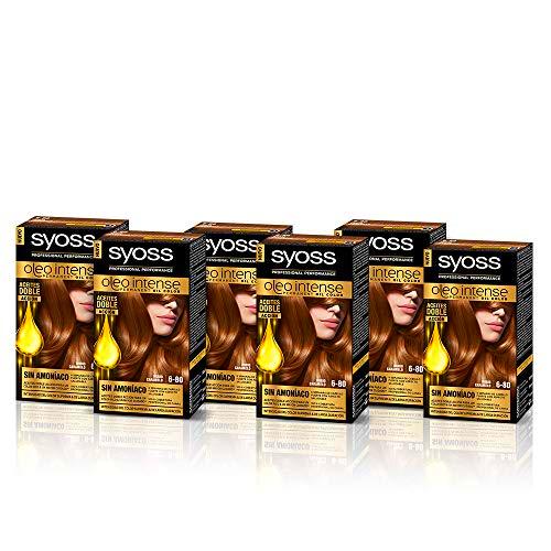 SYOSS, Coloración permanente - 6 unidades - Sin Amoníaco Tono 6.80 Rubio Caramelo