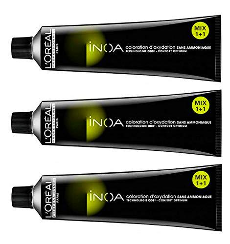 L 'Oréal Inoa 7,3 Rubio Medio Dorado 60 ml Paquete de 3 unidades)
