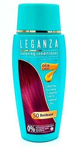 Leganza, 7 aceites naturales, bálsamo para el pelo de color burdeos 50