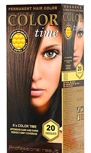 Color time, tinte permanente para el cabello de color chocolate 20