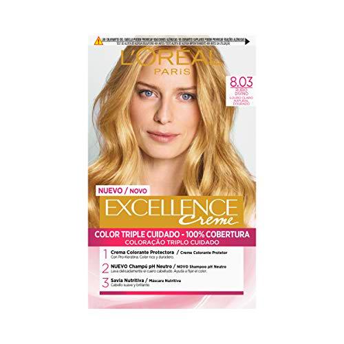 L'Oréal Paris Excellence Coloración Crème Triple Protección Rubios de Leyenda 8.03 Rubio Divino