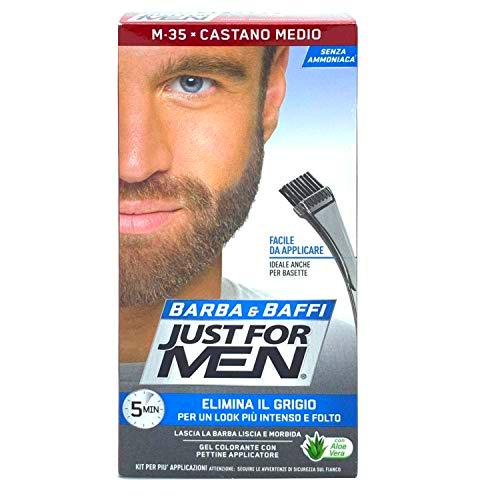 Just for Men - Barba y bayas, color permanente con pincel sin amoniaco